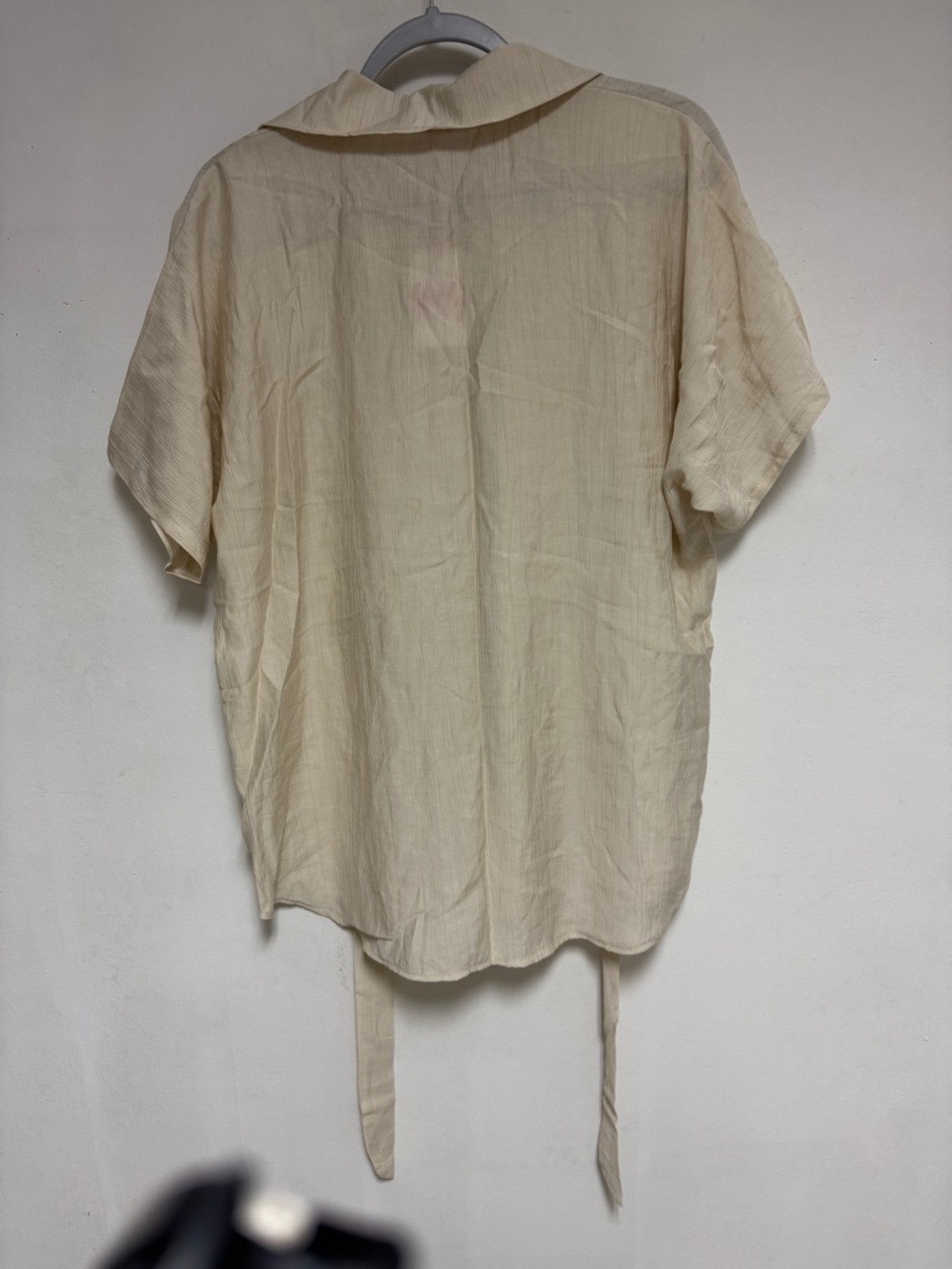 Unlisted Cream Asymmetrical Button-Up Dress with Waist Tie - Picture 10 of 13